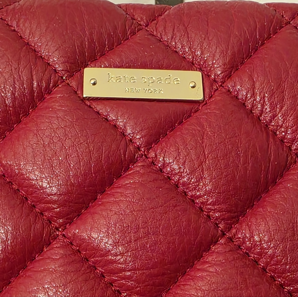 Kate Spade Red Quilted Leather Maryanne Tote Bag - Picture 2 of 7